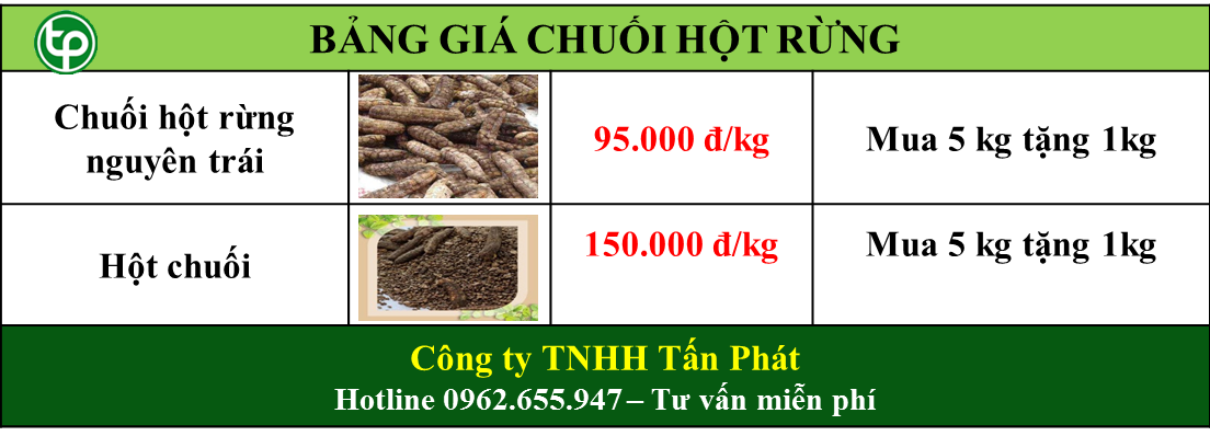 bảng giá chuối hột rừng